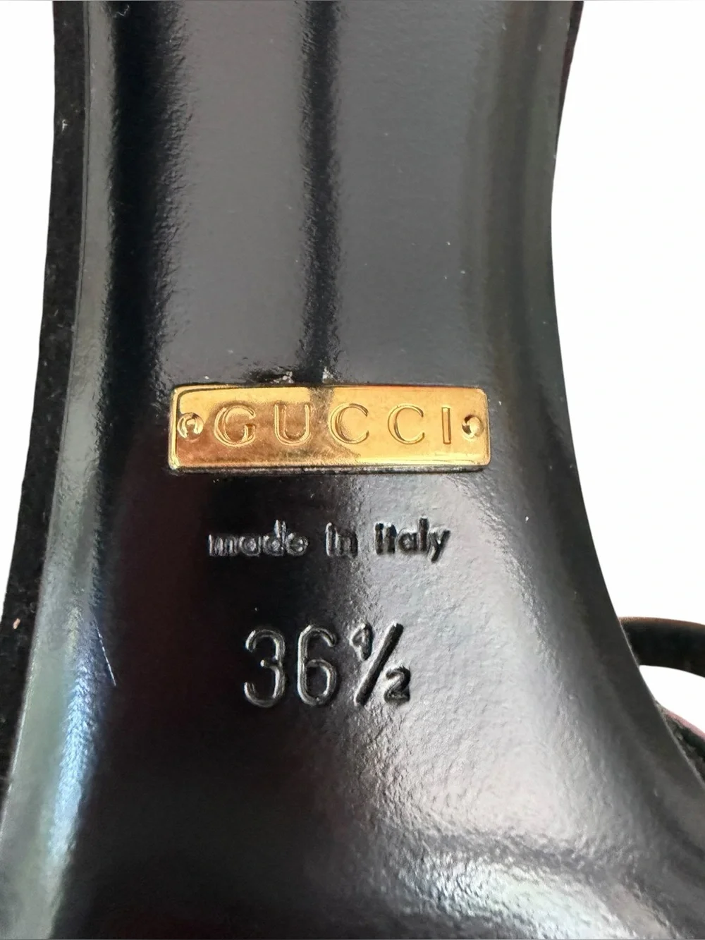 Gucci Sand Pelle S Cuoio Glow Light Pink Metallic Ankle Strap Heels Size 36.5